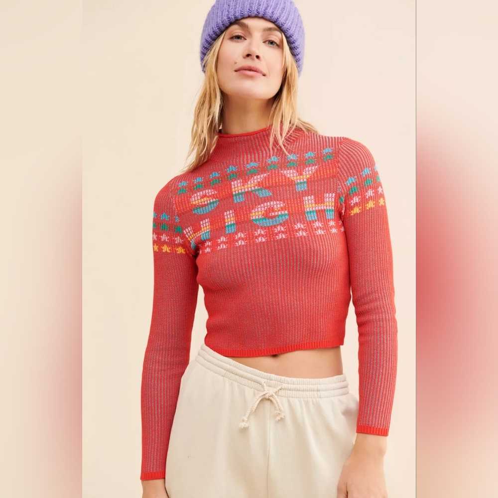 Urban Outfitters Red Graphic Sweater